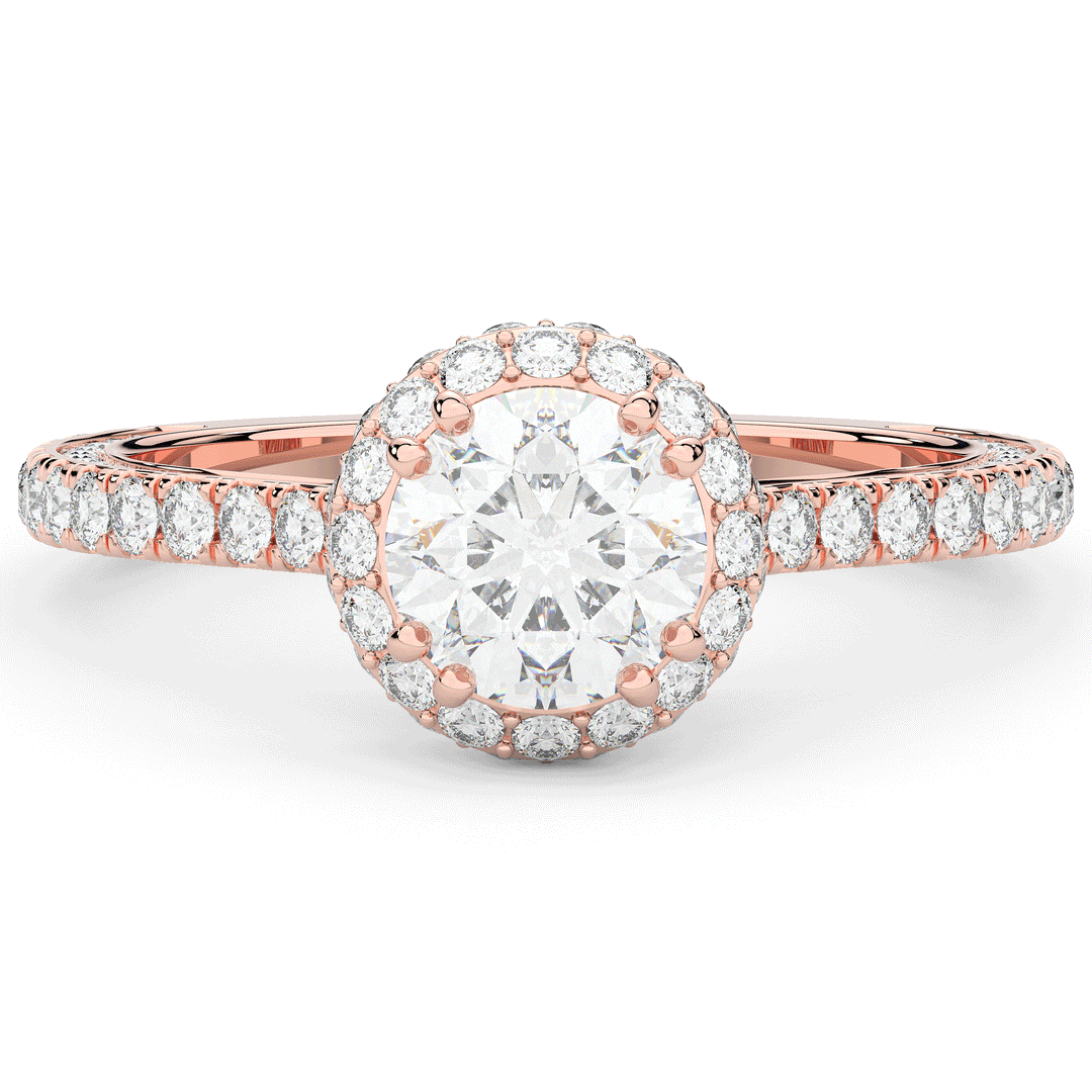 1.90CT.TW ROUND LAB DIAMOND HALO ENGAGEMENT RING - Nazarelle