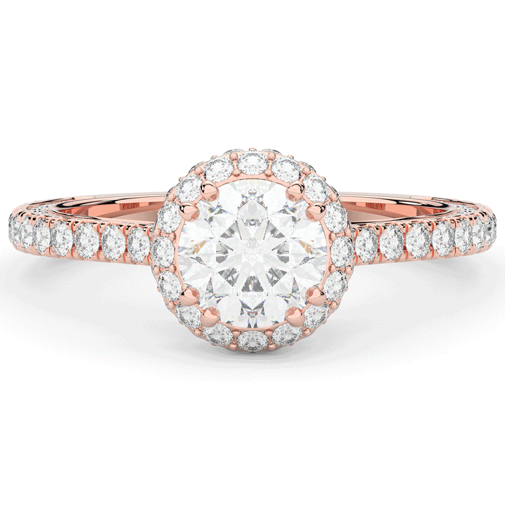 1.90CT.TW ROUND LAB DIAMOND HALO ENGAGEMENT RING - Nazarelle