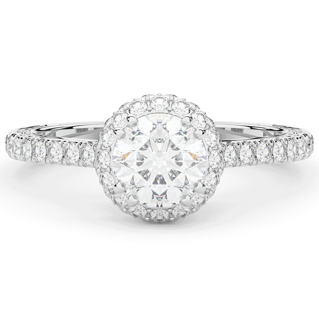 1.90CT.TW ROUND LAB DIAMOND HALO ENGAGEMENT RING - Nazarelle