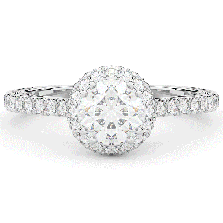 1.90CT.TW ROUND LAB DIAMOND HALO ENGAGEMENT RING - Nazarelle