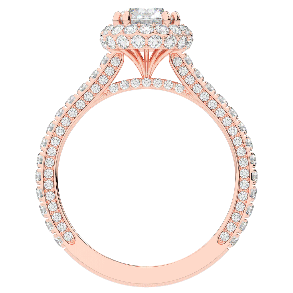 1.90CT.TW ROUND LAB DIAMOND HALO ENGAGEMENT RING - Nazarelle