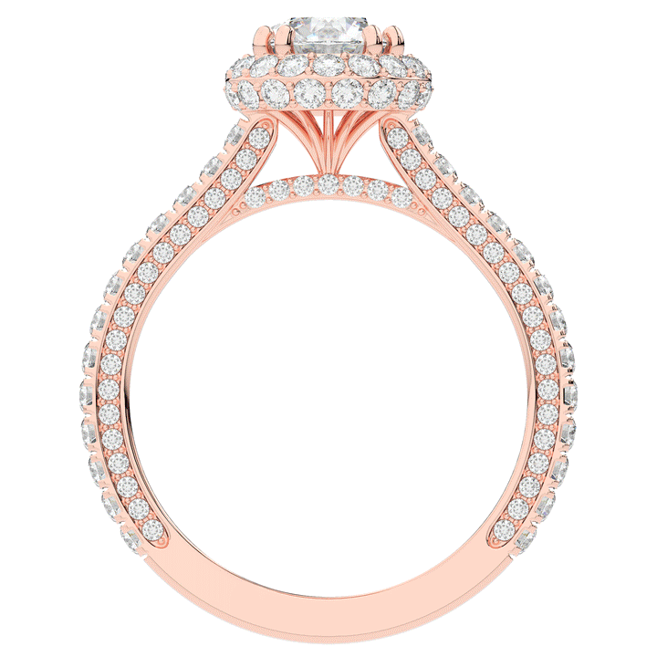 1.90CT.TW ROUND LAB DIAMOND HALO ENGAGEMENT RING - Nazarelle