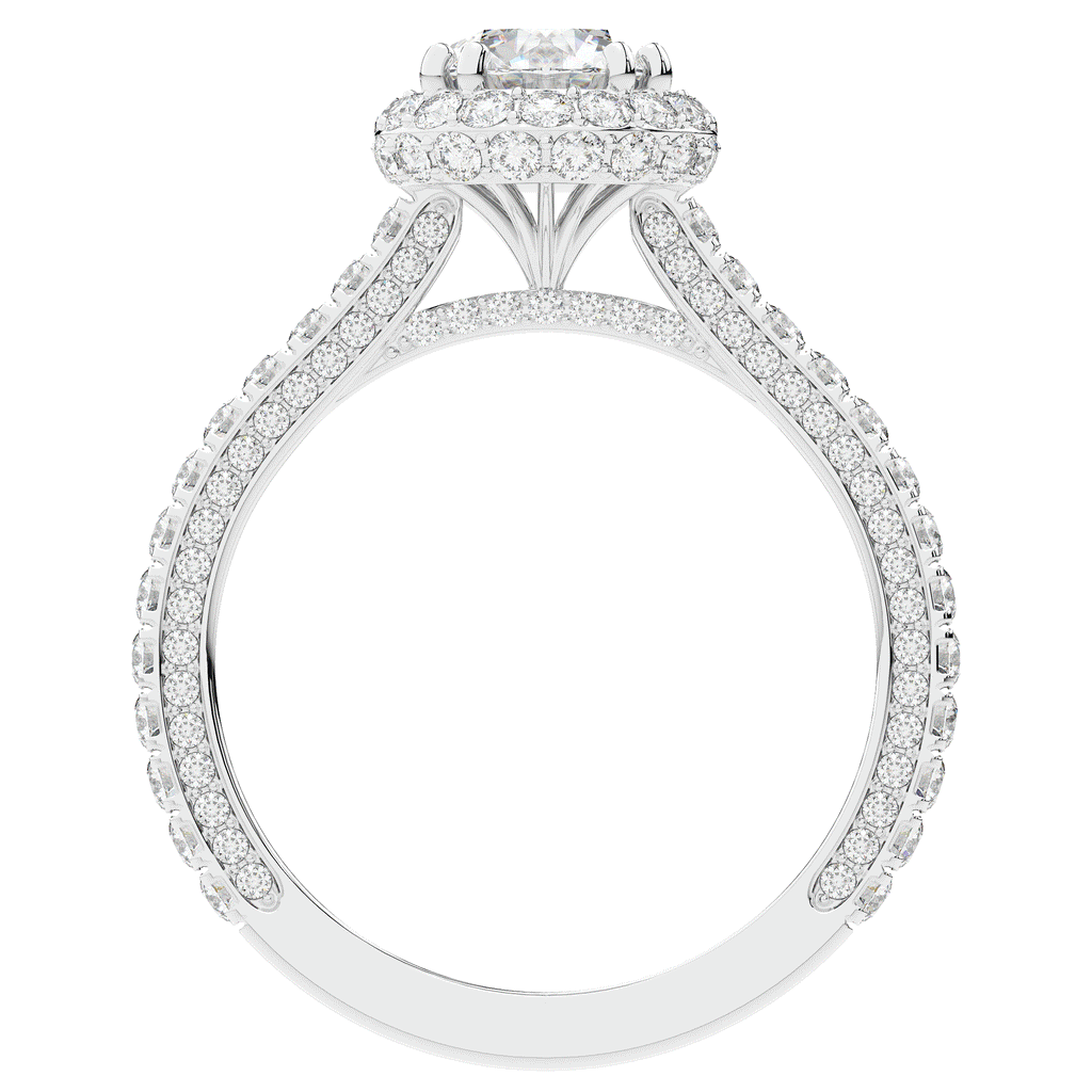 1.90CT.TW ROUND LAB DIAMOND HALO ENGAGEMENT RING - Nazarelle