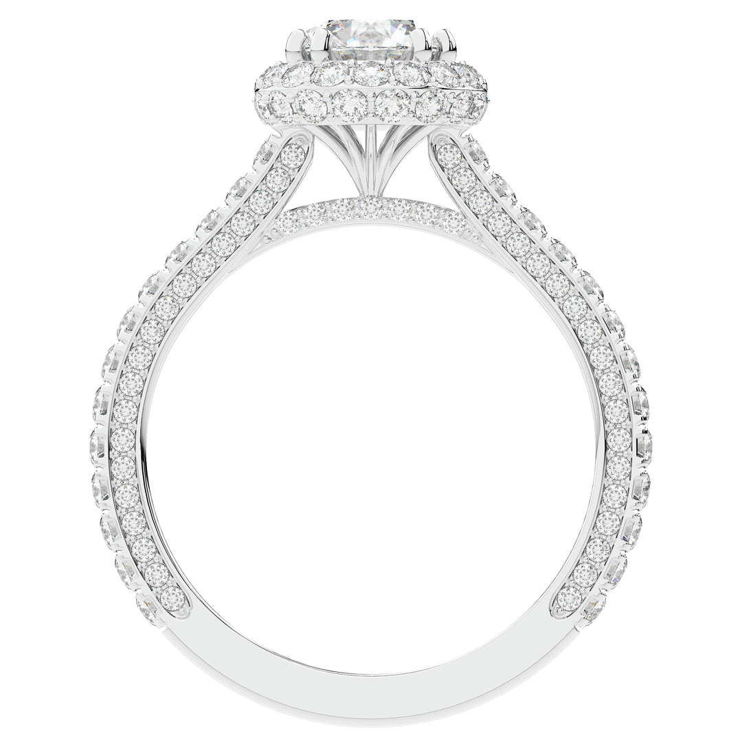 1.90CT.TW ROUND LAB DIAMOND HALO ENGAGEMENT RING - Nazarelle