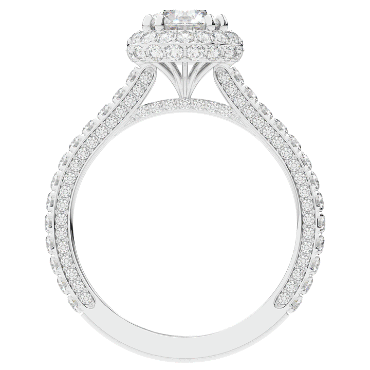 1.90CT.TW ROUND LAB DIAMOND HALO ENGAGEMENT RING - Nazarelle