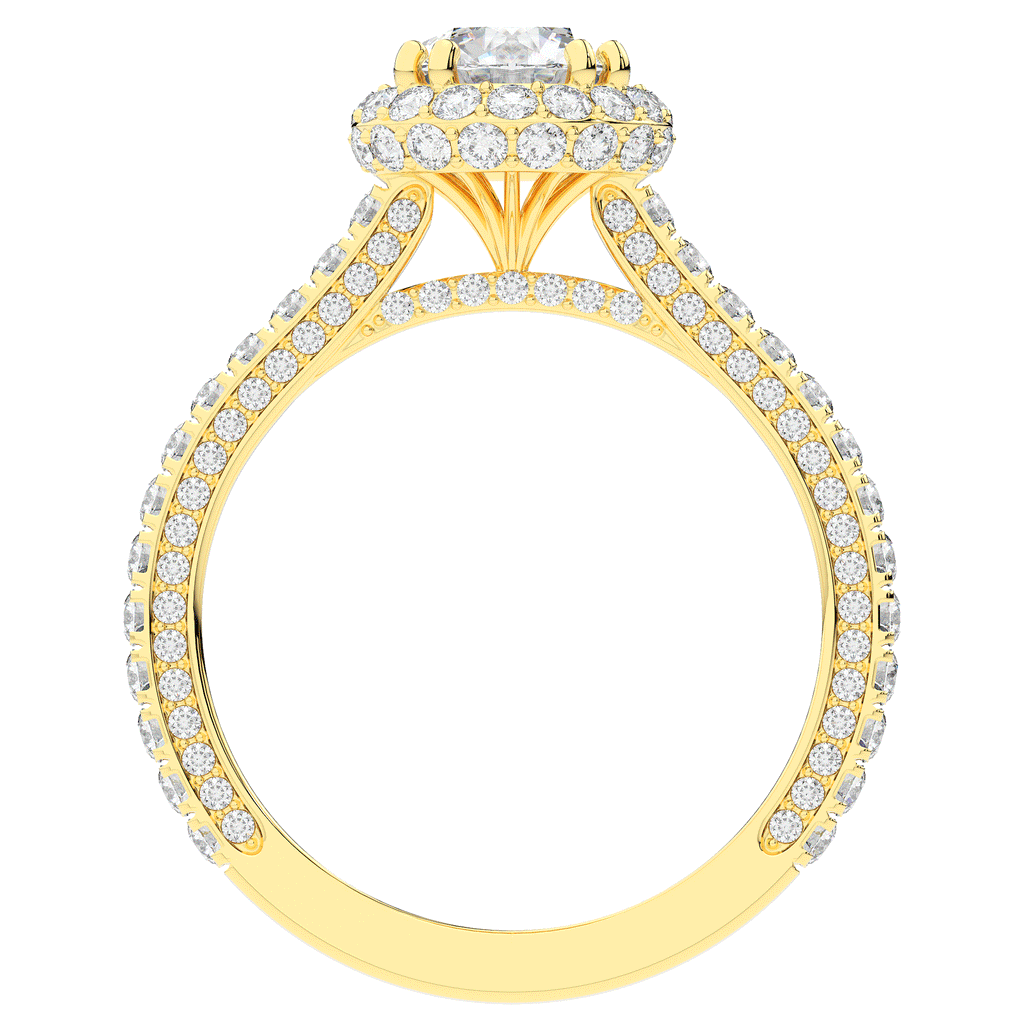 1.90CT.TW ROUND LAB DIAMOND HALO ENGAGEMENT RING - Nazarelle