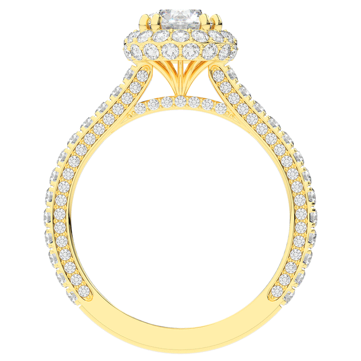 1.90CT.TW ROUND LAB DIAMOND HALO ENGAGEMENT RING - Nazarelle