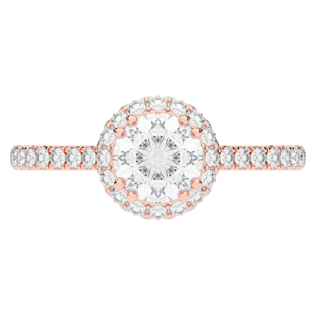 1.90CT.TW ROUND LAB DIAMOND HALO ENGAGEMENT RING - Nazarelle