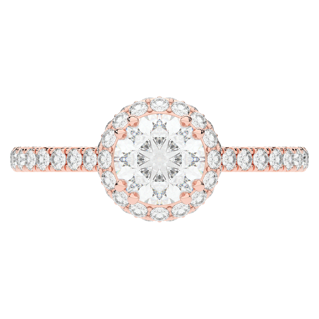 1.90CT.TW ROUND LAB DIAMOND HALO ENGAGEMENT RING - Nazarelle