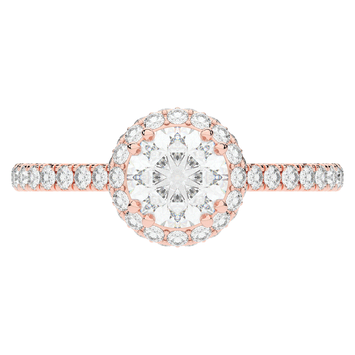 1.90CT.TW ROUND LAB DIAMOND HALO ENGAGEMENT RING - Nazarelle