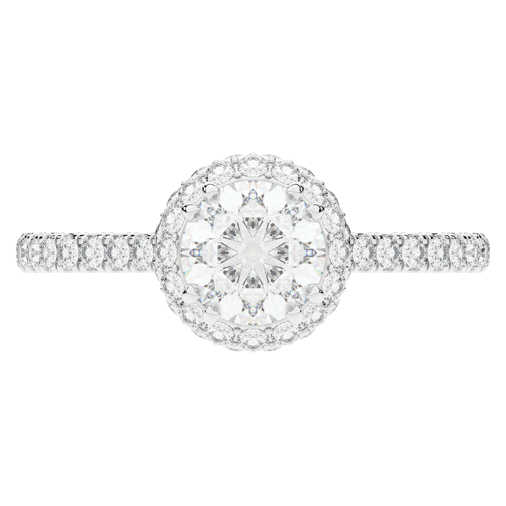 1.90CT.TW ROUND LAB DIAMOND HALO ENGAGEMENT RING - Nazarelle