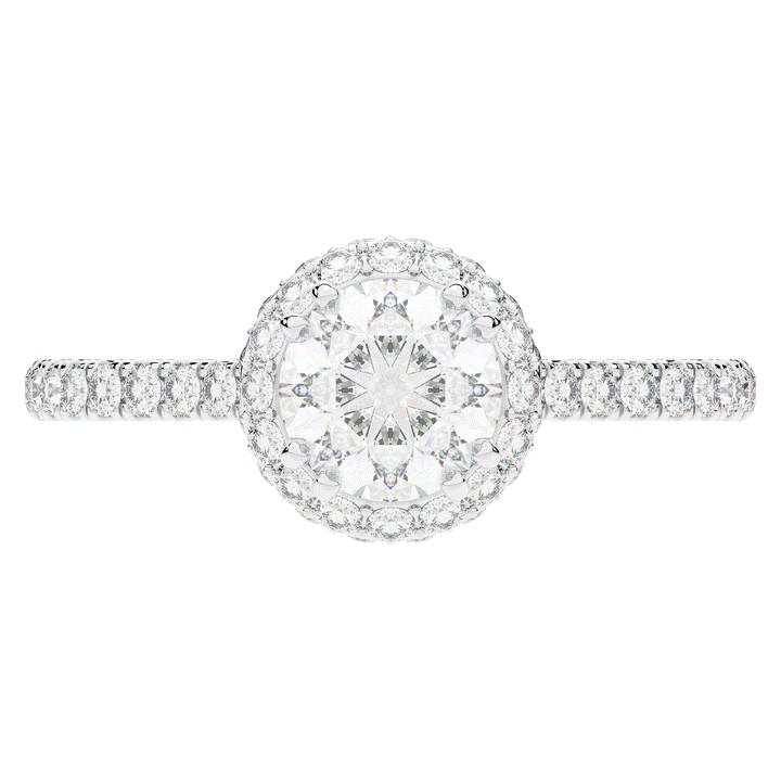 1.90CT.TW ROUND LAB DIAMOND HALO ENGAGEMENT RING - Nazarelle