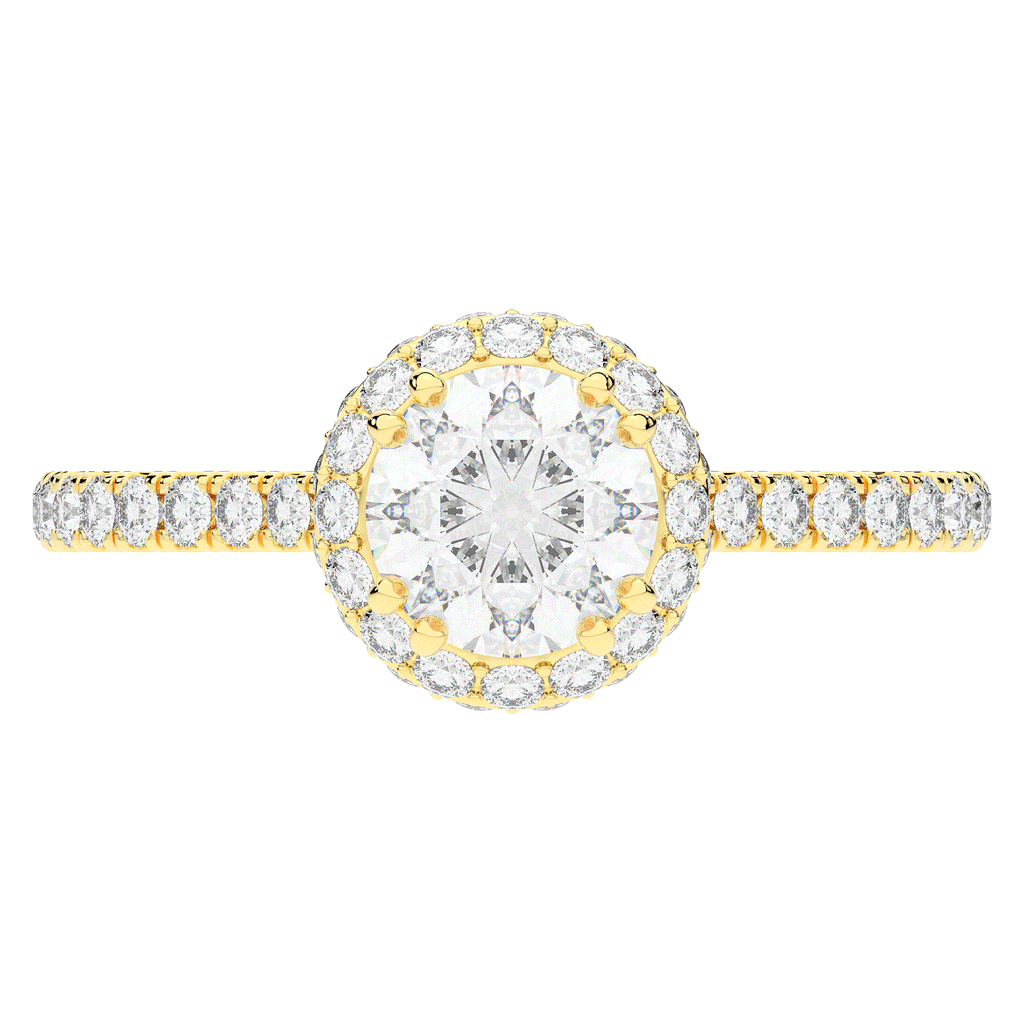 1.90CT.TW ROUND LAB DIAMOND HALO ENGAGEMENT RING - Nazarelle
