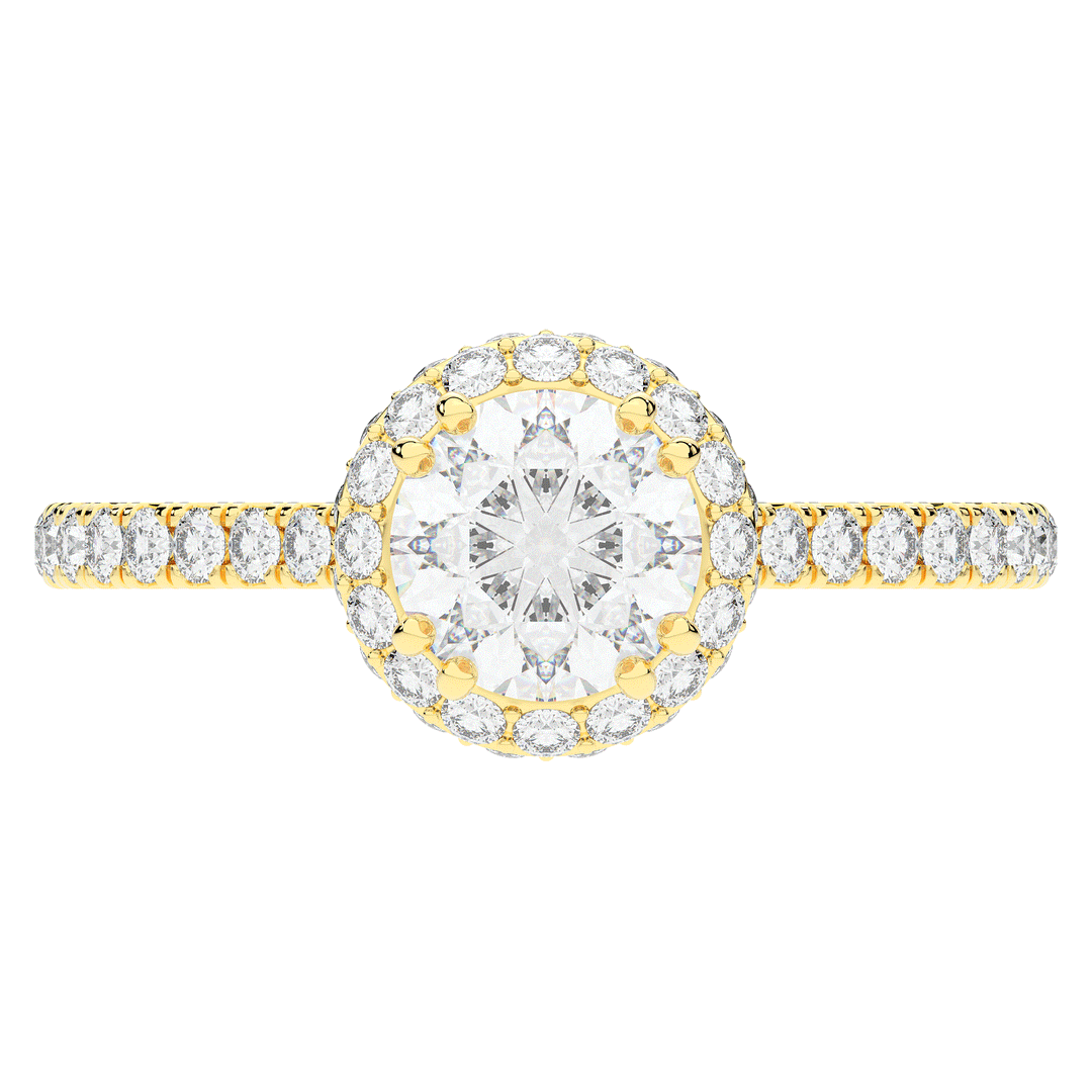 1.90CT.TW ROUND LAB DIAMOND HALO ENGAGEMENT RING - Nazarelle