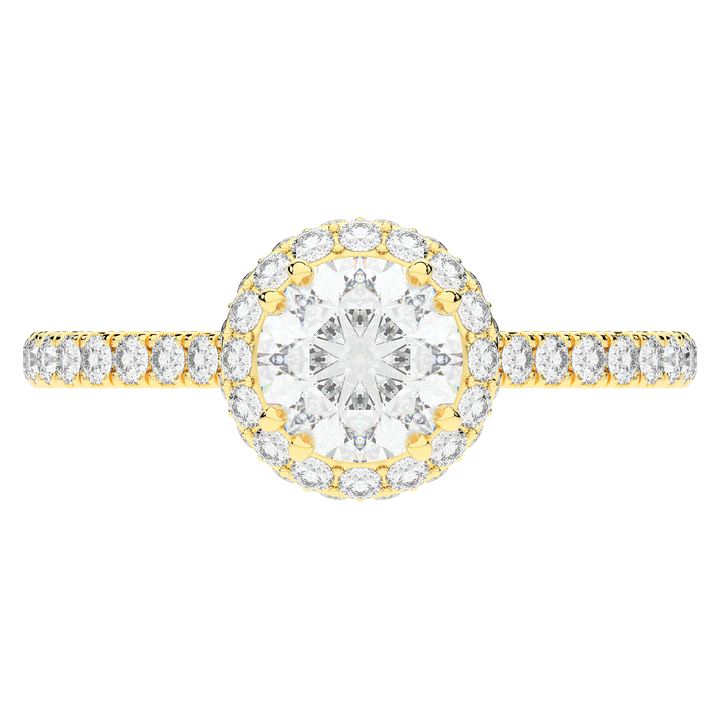 1.90CT.TW ROUND LAB DIAMOND HALO ENGAGEMENT RING - Nazarelle