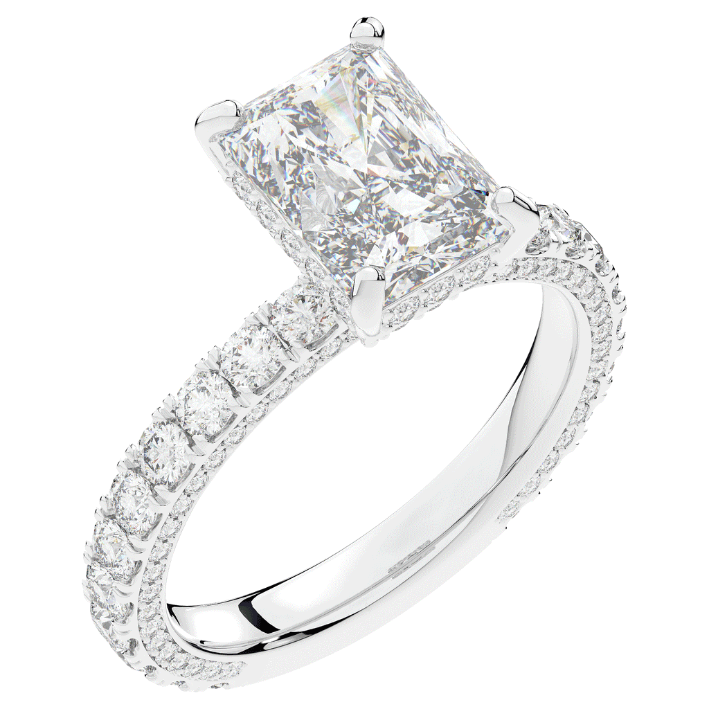 3.00CT.TW RADIANT LAB DIAMOND ENGAGEMENT RING - Nazarelle
