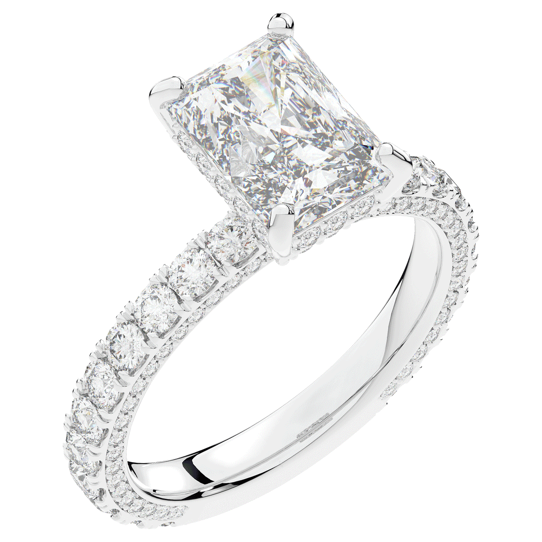3.00CT.TW RADIANT LAB DIAMOND ENGAGEMENT RING - Nazarelle