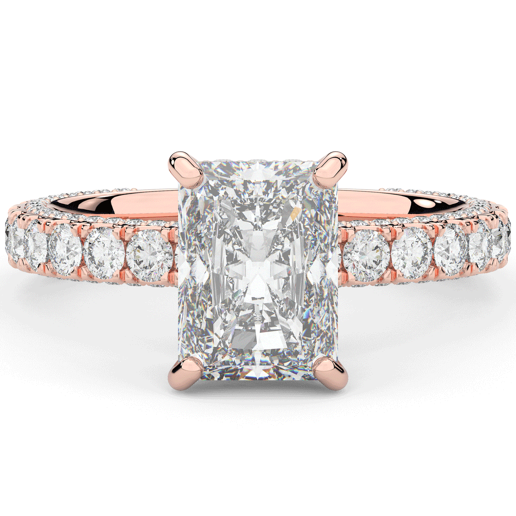3.00CT.TW RADIANT LAB DIAMOND ENGAGEMENT RING - Nazarelle