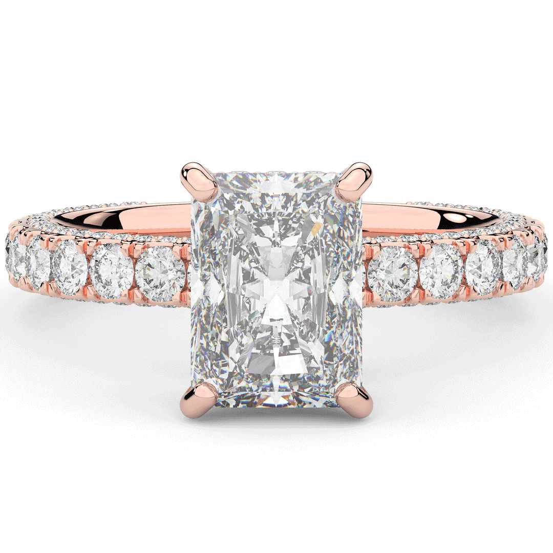 3.00CT.TW RADIANT LAB DIAMOND ENGAGEMENT RING - Nazarelle