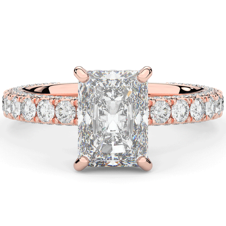 3.00CT.TW RADIANT LAB DIAMOND ENGAGEMENT RING - Nazarelle
