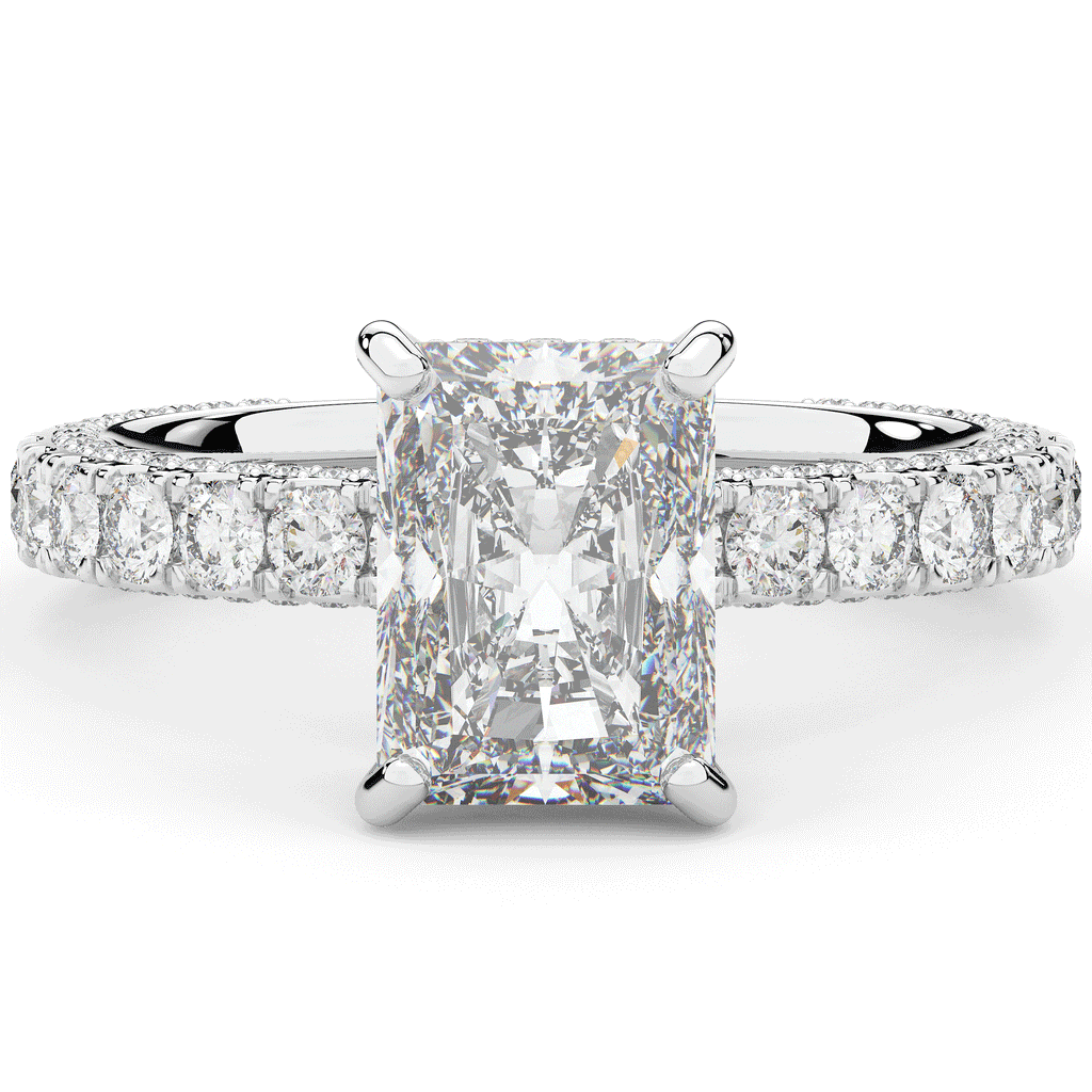 3.00CT.TW RADIANT LAB DIAMOND ENGAGEMENT RING - Nazarelle