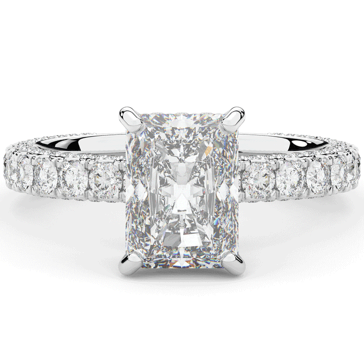 3.00CT.TW RADIANT LAB DIAMOND ENGAGEMENT RING - Nazarelle