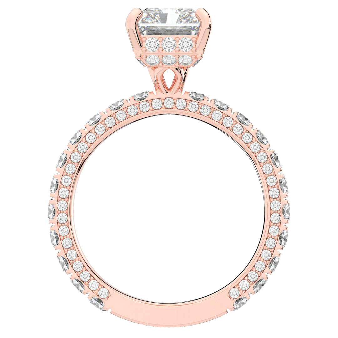 3.00CT.TW RADIANT LAB DIAMOND ENGAGEMENT RING - Nazarelle
