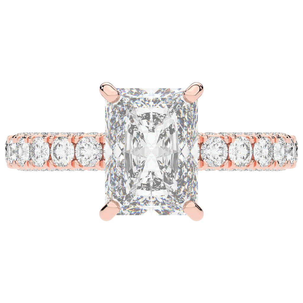3.00CT.TW RADIANT LAB DIAMOND ENGAGEMENT RING - Nazarelle