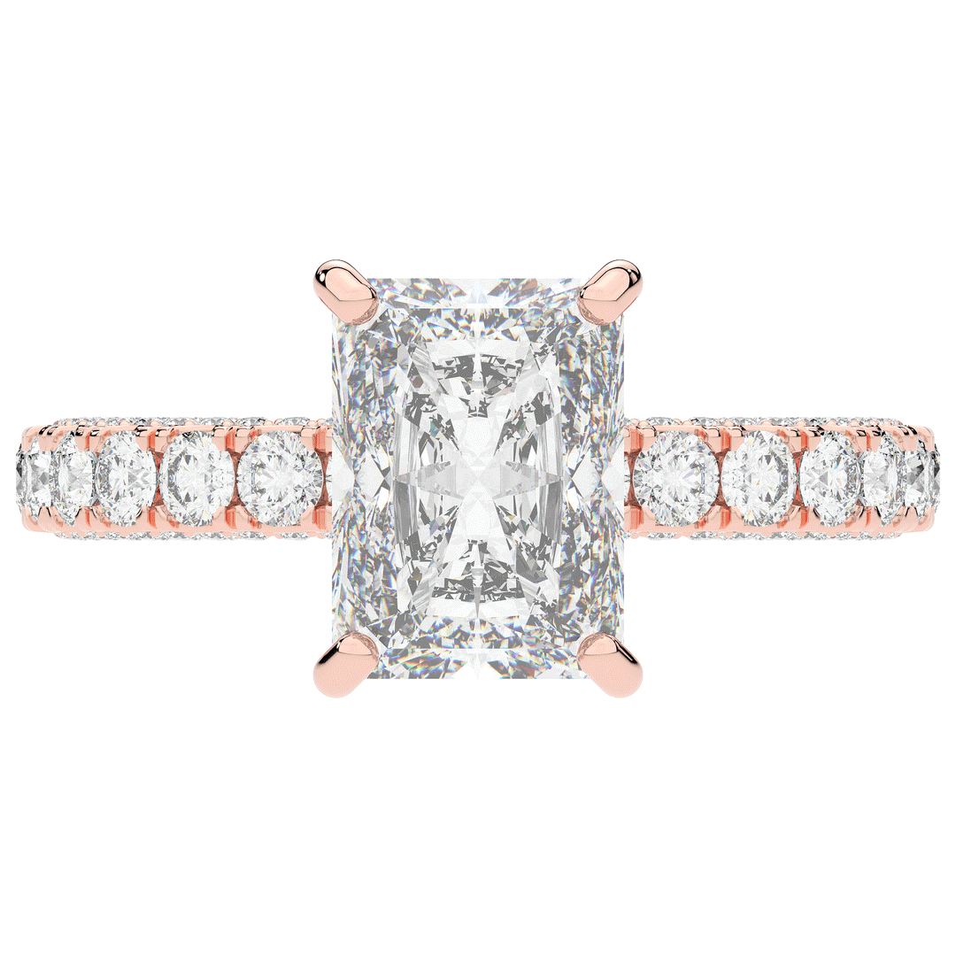 3.00CT.TW RADIANT LAB DIAMOND ENGAGEMENT RING - Nazarelle