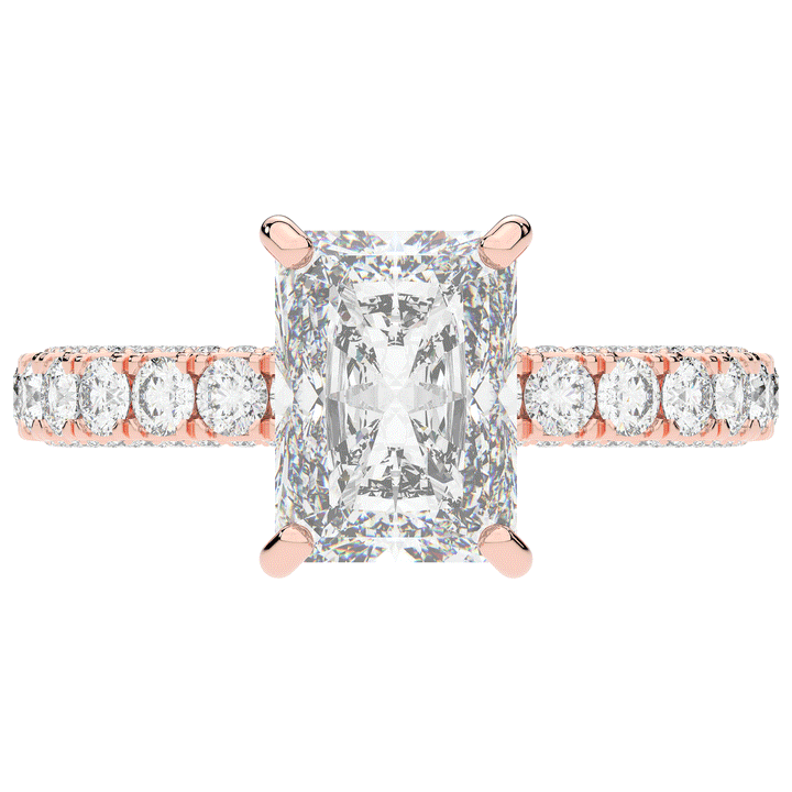 3.00CT.TW RADIANT LAB DIAMOND ENGAGEMENT RING - Nazarelle