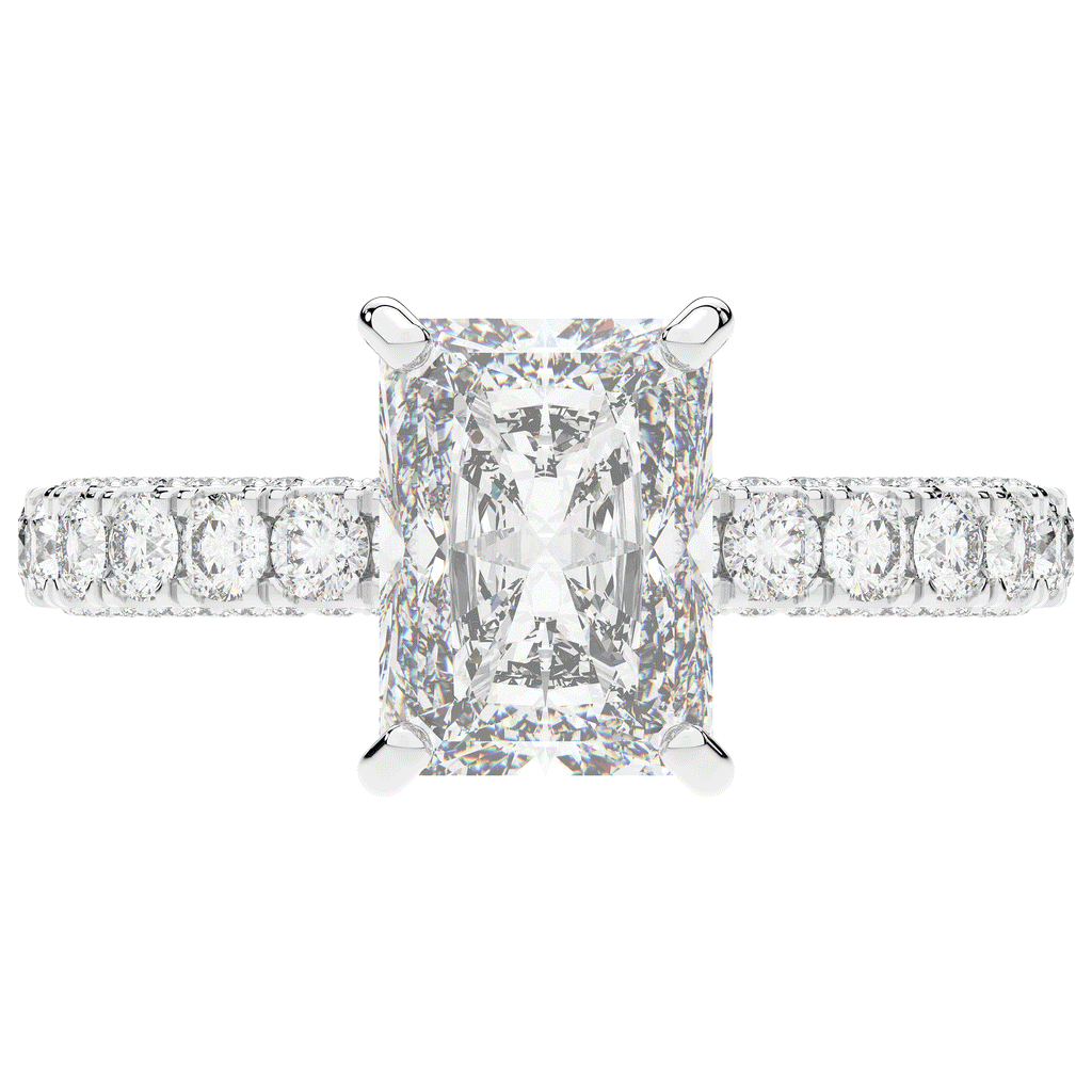 3.00CT.TW RADIANT LAB DIAMOND ENGAGEMENT RING - Nazarelle