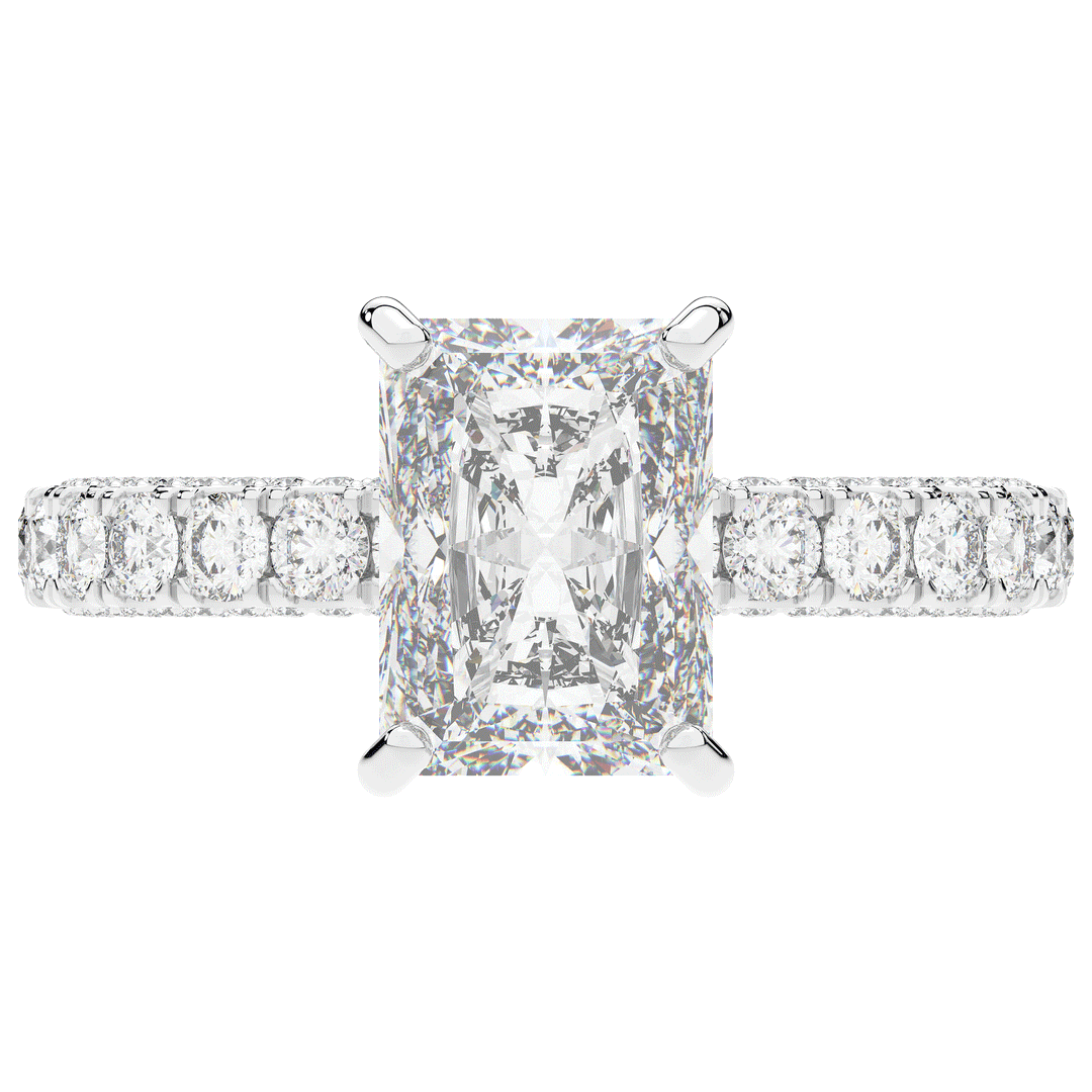 3.00CT.TW RADIANT LAB DIAMOND ENGAGEMENT RING - Nazarelle