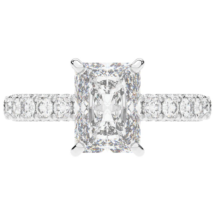3.00CT.TW RADIANT LAB DIAMOND ENGAGEMENT RING - Nazarelle