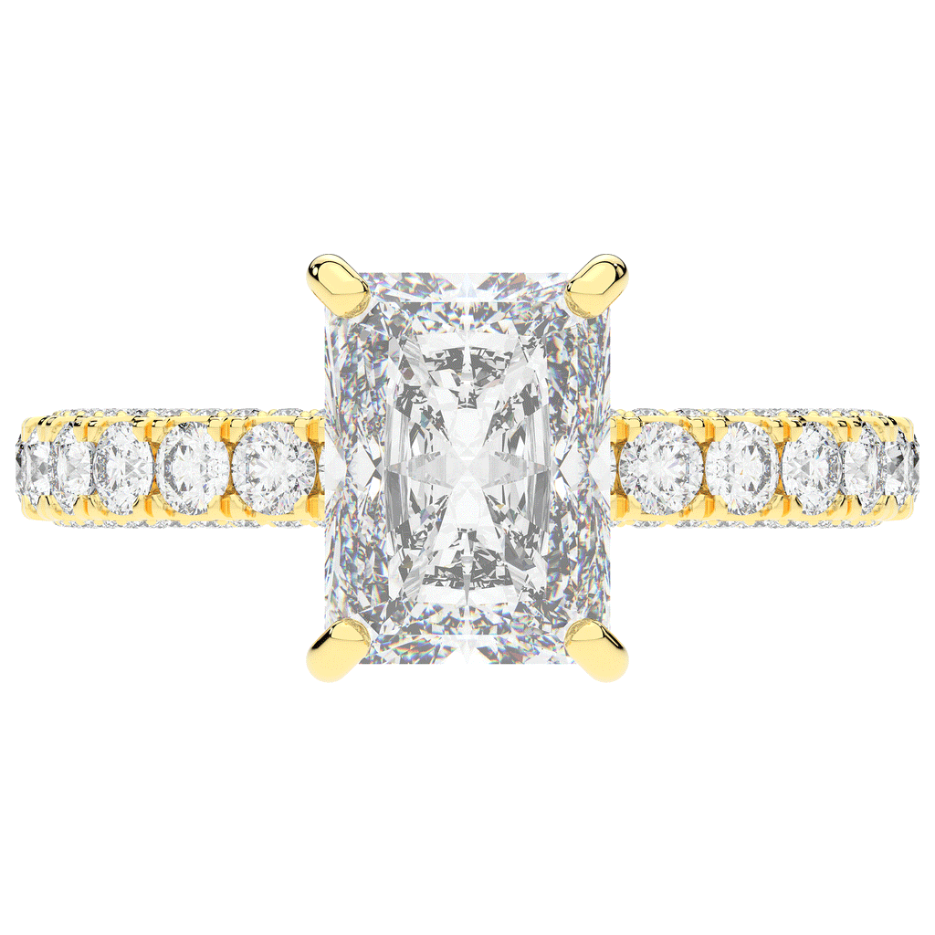 3.00CT.TW RADIANT LAB DIAMOND ENGAGEMENT RING - Nazarelle