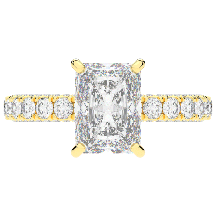 3.00CT.TW RADIANT LAB DIAMOND ENGAGEMENT RING - Nazarelle