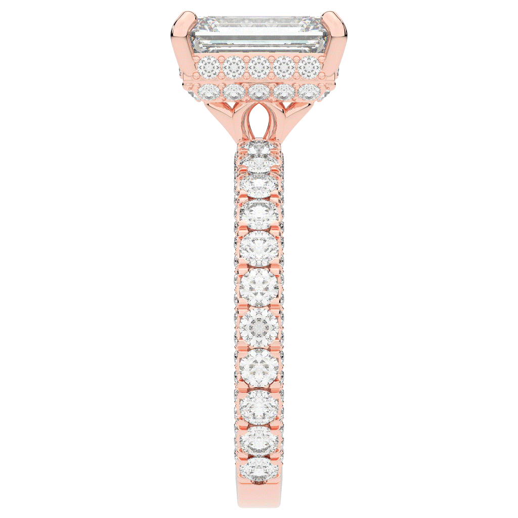 3.00CT.TW EMERALD CUT LAB DIAMOND ENGAGEMENT RING - Nazarelle