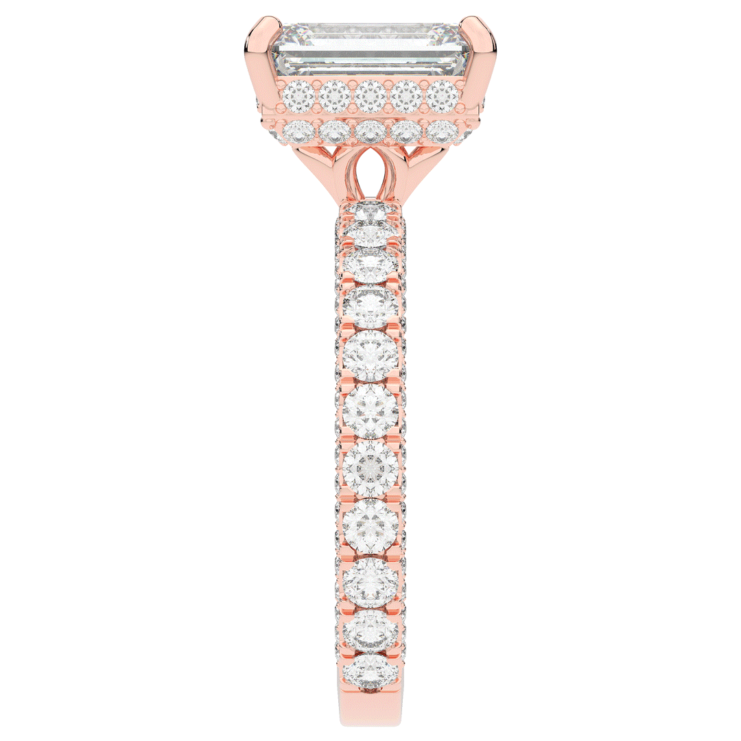 3.00CT.TW EMERALD CUT LAB DIAMOND ENGAGEMENT RING - Nazarelle