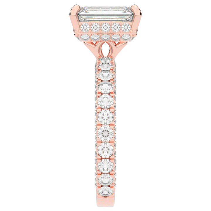 3.00CT.TW EMERALD CUT LAB DIAMOND ENGAGEMENT RING - Nazarelle