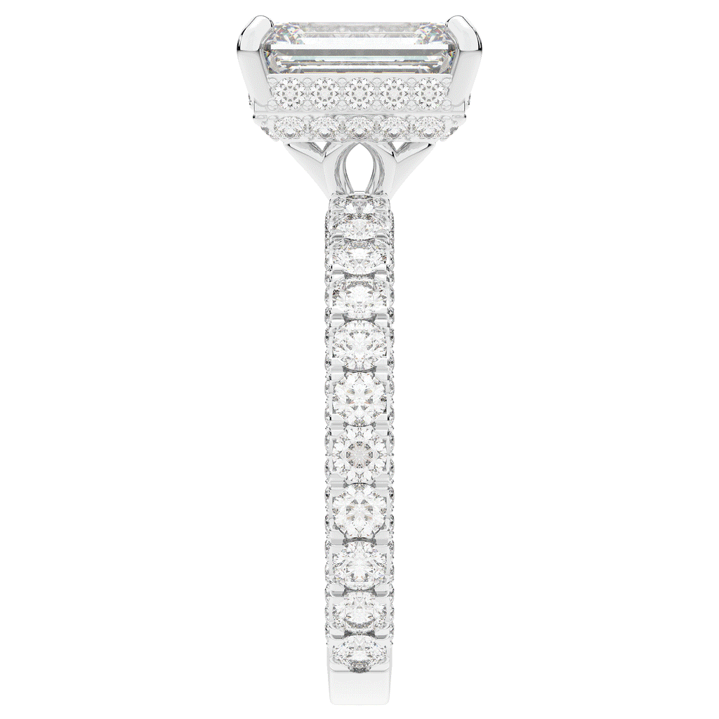 3.00CT.TW EMERALD CUT LAB DIAMOND ENGAGEMENT RING - Nazarelle