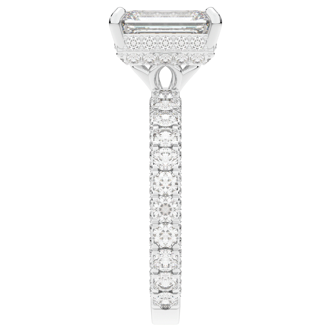 3.00CT.TW EMERALD CUT LAB DIAMOND ENGAGEMENT RING - Nazarelle