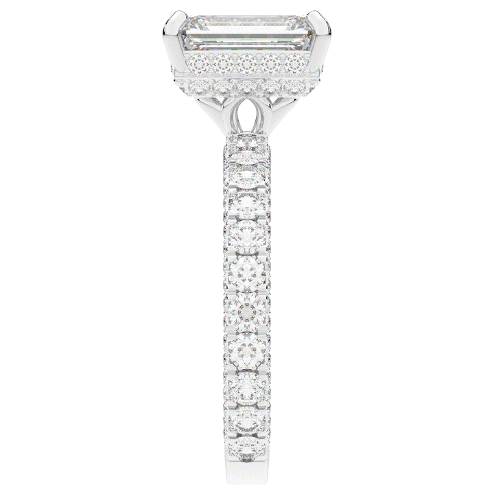 3.00CT.TW EMERALD CUT LAB DIAMOND ENGAGEMENT RING - Nazarelle