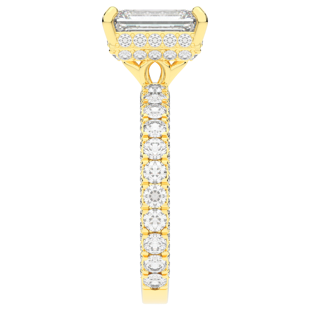 3.00CT.TW EMERALD CUT LAB DIAMOND ENGAGEMENT RING - Nazarelle