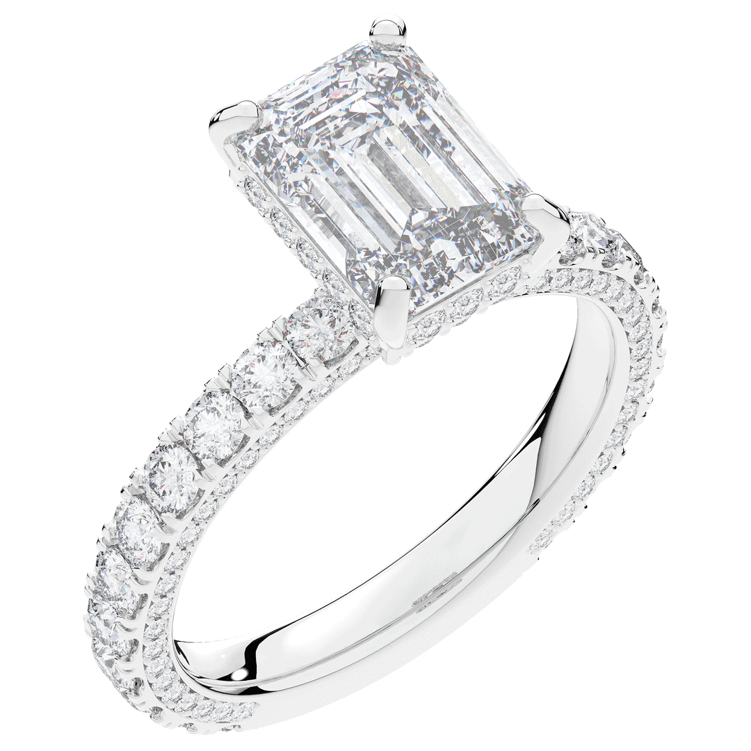 3.00CT.TW EMERALD CUT LAB DIAMOND ENGAGEMENT RING - Nazarelle