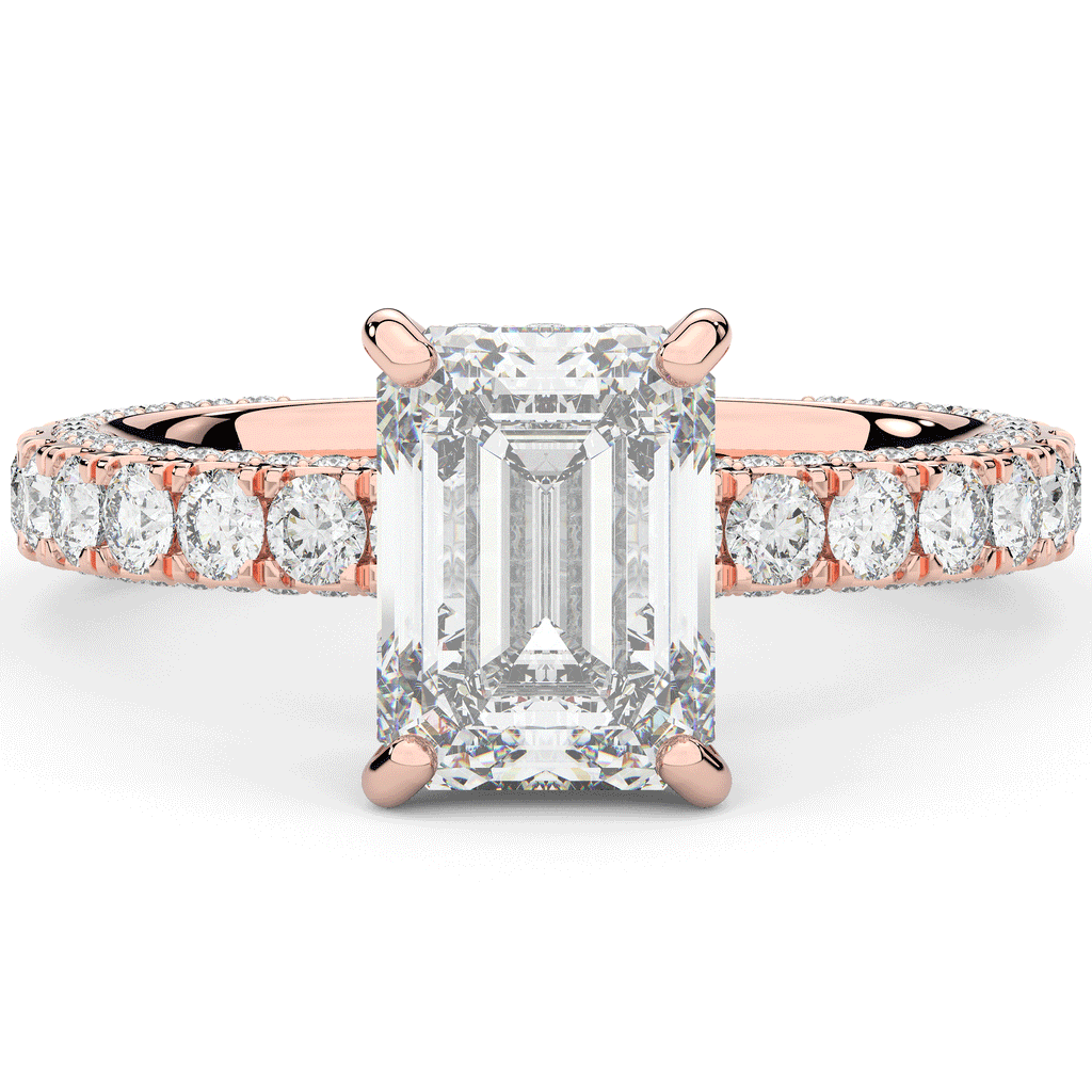 3.00CT.TW EMERALD CUT LAB DIAMOND ENGAGEMENT RING - Nazarelle