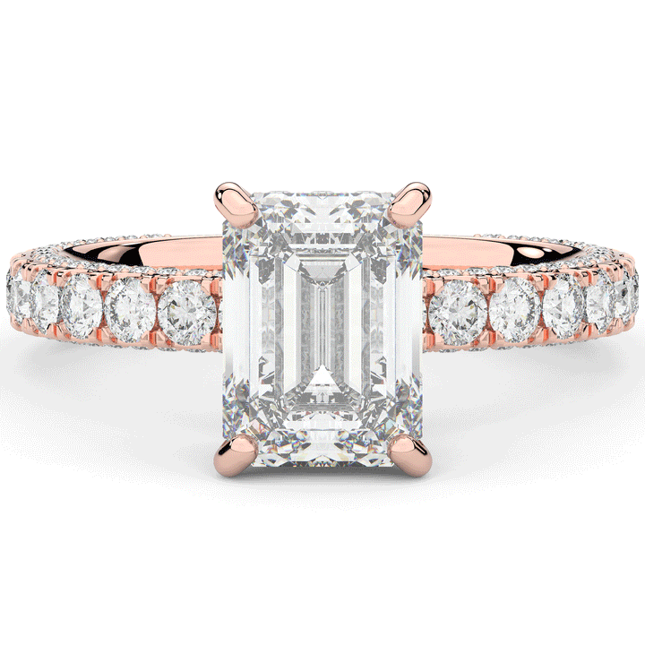3.00CT.TW EMERALD CUT LAB DIAMOND ENGAGEMENT RING - Nazarelle