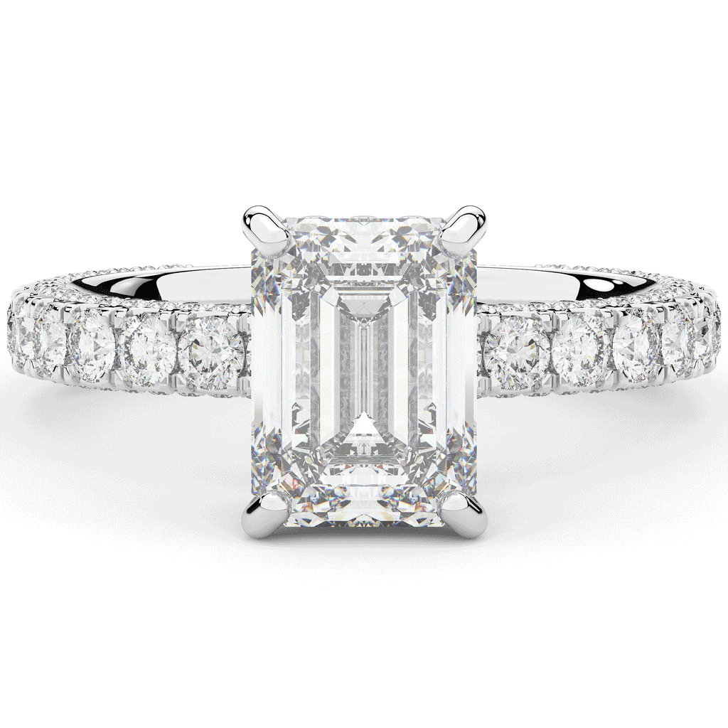 3.00CT.TW EMERALD CUT LAB DIAMOND ENGAGEMENT RING - Nazarelle
