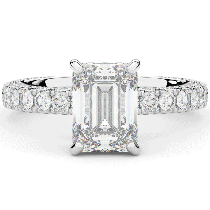 3.00CT.TW EMERALD CUT LAB DIAMOND ENGAGEMENT RING - Nazarelle