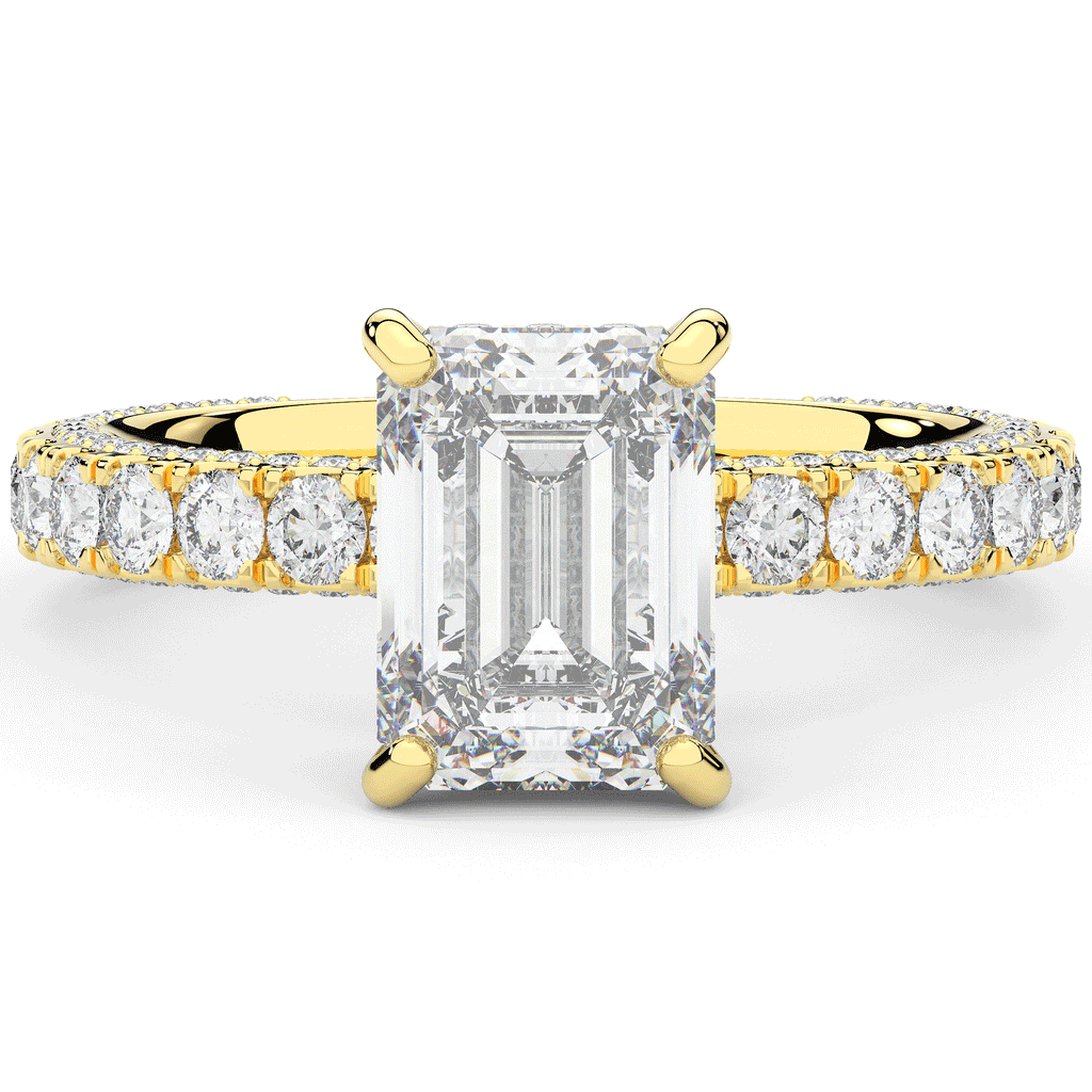 3.00CT.TW EMERALD CUT LAB DIAMOND ENGAGEMENT RING - Nazarelle