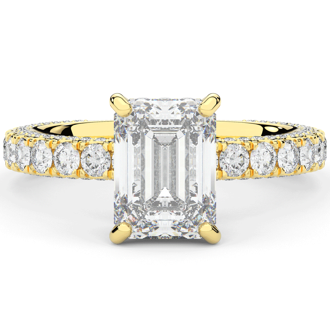 3.00CT.TW EMERALD CUT LAB DIAMOND ENGAGEMENT RING - Nazarelle