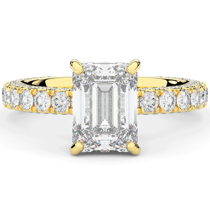 3.00CT.TW EMERALD CUT LAB DIAMOND ENGAGEMENT RING - Nazarelle